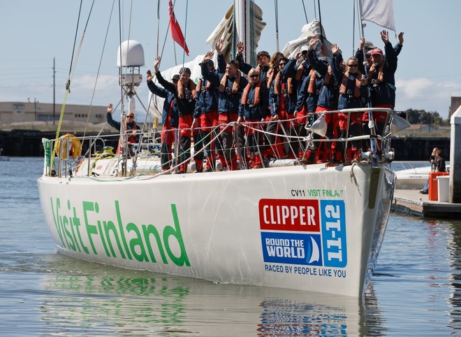 The Clipper Race fleet left Jack London Square in Oakland on 14 April to start Race 10, to Panama, escorted by US Coast Guard cutter Sockeye - Clipper 11-12 Round the World Yacht Race  © Abner Kingman/onEdition